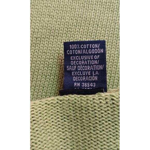 VTG IZOD Men's Large Olive Green Diamond Knit Crewneck Sweater Preppy Old Money - Picture 6 of 7